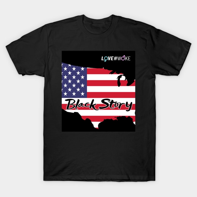 BLM Usa Story T-Shirt by LOVE#WOKE